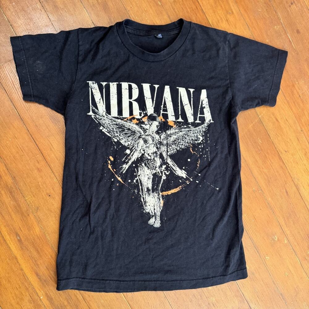 Nirvana In Utero Angel Graphic T-Shirt Tultex Band Tee Grunge S